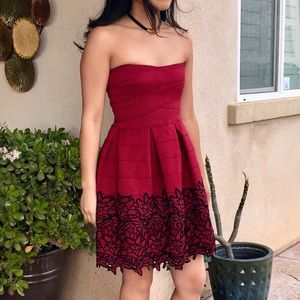 Nordstrom crimson strapless dress